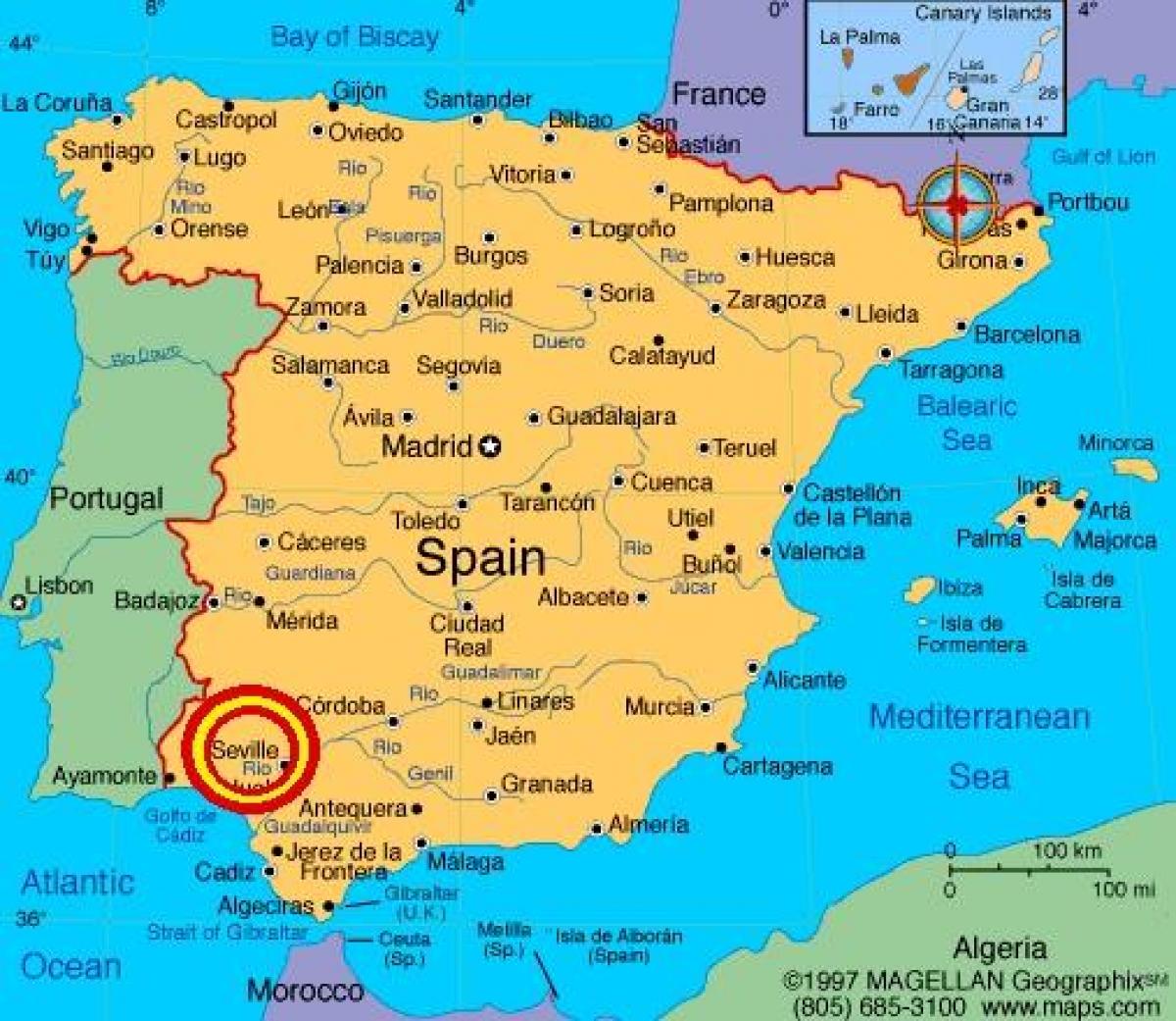 Sevilla espana karta