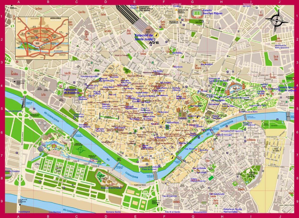 karta område i Sevilla