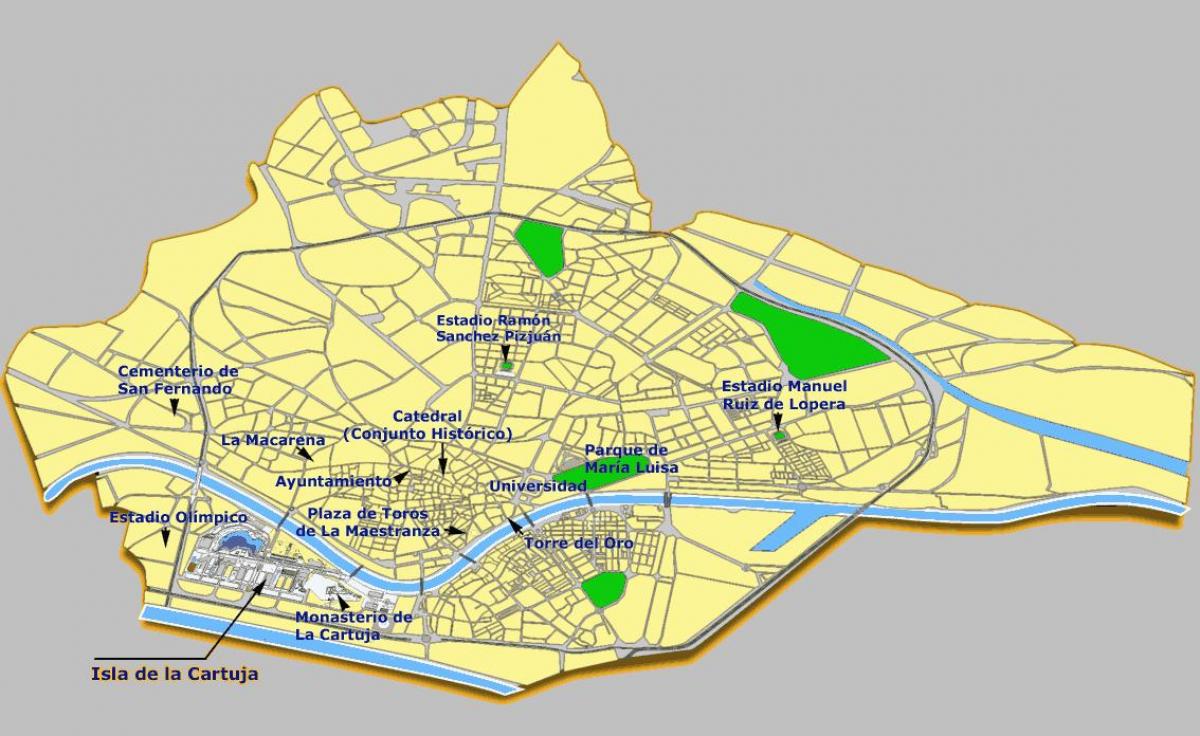 Sevilla spanien sevärdheter karta