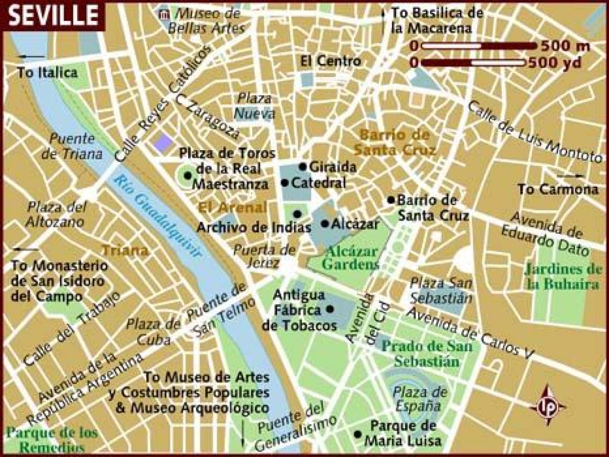 karta över stadsdelar Sevilla