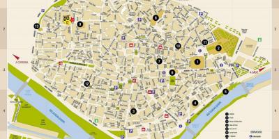 Karta över gratis street map i Sevilla spanien