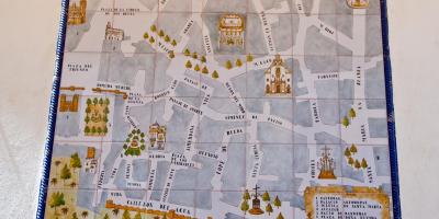Karta över judiska kvarteren i Sevilla