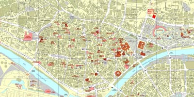 Karta över Sevilla och det omgivande området