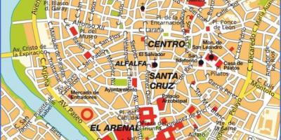 Sevilla spanien karta turist attraktioner