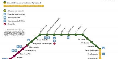 Tunnelbanestationen Sevilla karta