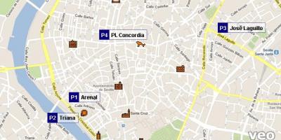 Karta över Sevilla parkering