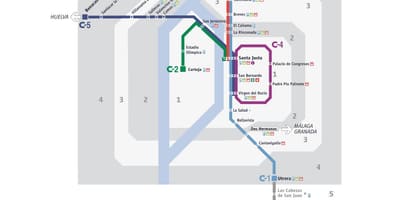 Tågstationen i Sevilla karta
