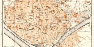 Karta över gamla stan i Sevilla spanien