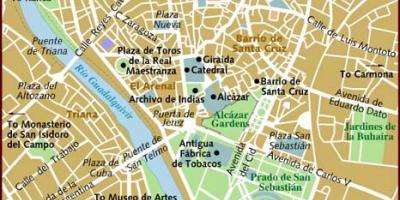 Karta över stadsdelar Sevilla