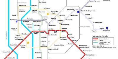 Karta över Sevilla metro
